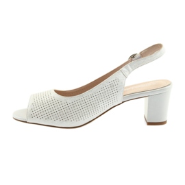 Sandały na słupku Sergio Leone 794 srebrne szare 2