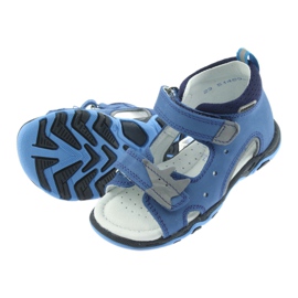 Sandałki chłopięce rzepy Bartek 51489 niebieski niebieskie szare 5