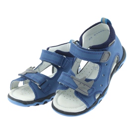 Sandałki chłopięce rzepy Bartek 51489 niebieski niebieskie szare 3
