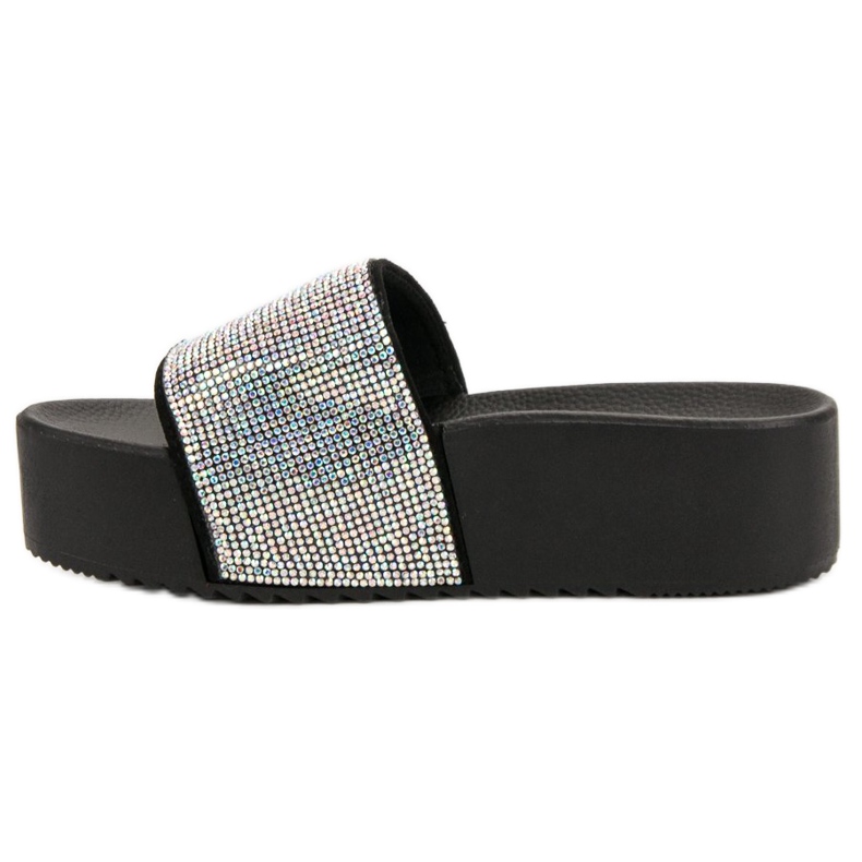 Marquiz Modne Klapki Na Platformie czarne szare 1