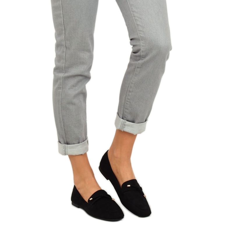 Mokasyny damskie czarne 7115-P Black 2