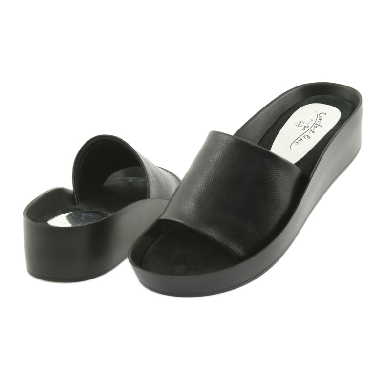 Klapki czarne profilowane Filippo 768 4