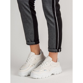 Białe Sneakersy Z Efektem Holo 2