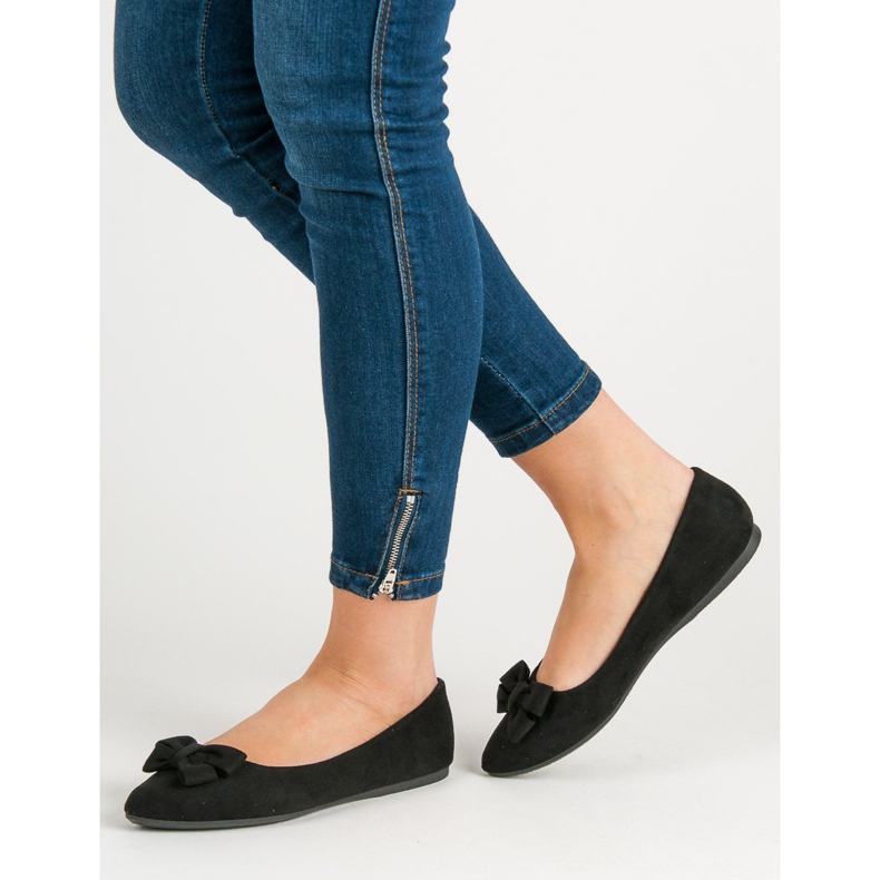 Ch. Creation Zamszowe Baleriny W Szpic czarne 2