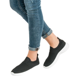 Weide Modne Tekstylne Obuwie czarne 2