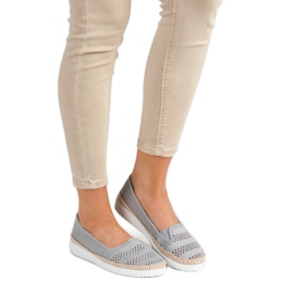 SHELOVET Tekstylne Espadryle szare 1