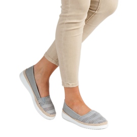 SHELOVET Tekstylne Espadryle szare 2