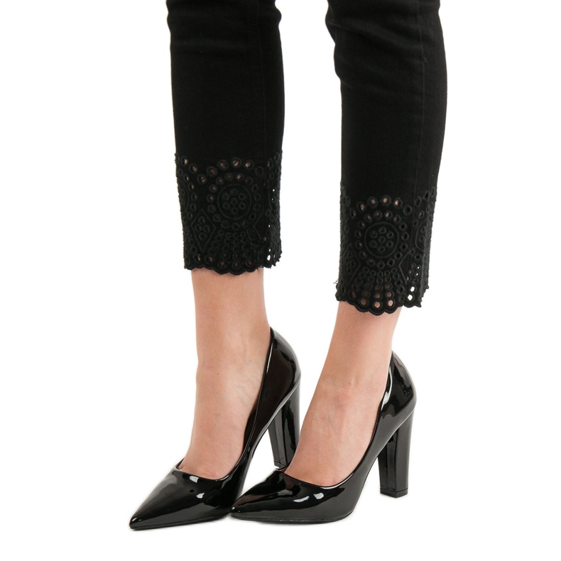 SHELOVET Lakierowane Czółenka czarne 1