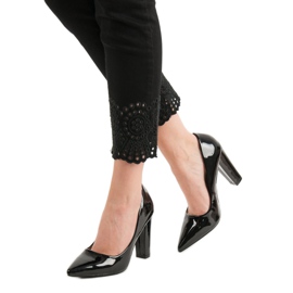 SHELOVET Lakierowane Czółenka czarne 2