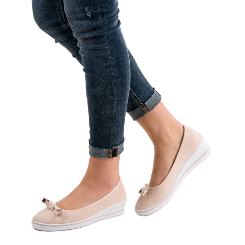 SHELOVET Czółenka Na Koturnie brązowe 1