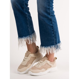 SHELOVET Modne Sneakersy beżowy 1