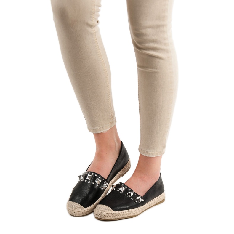 Janessa Espadryle Z Ćwiekami czarne 1