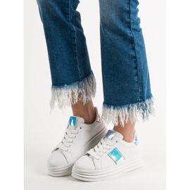 SHELOVET Białe Obuwie Na Platformie 2