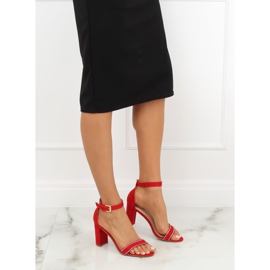 Sandałki na słupku czerwone A8020 Red 1