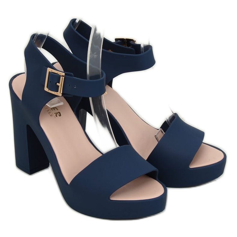 Sandałki na obcasie meliski granatowe KM202 Navy 1