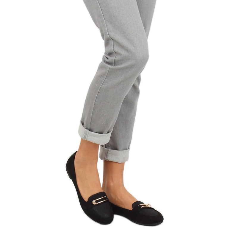 Mokasyny damskie czarne VS-662 Black 2