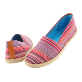 Espadryle McKey 821 brązowe czerwone niebieskie różowe 4