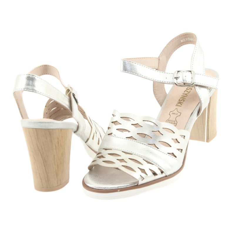 M.Daszyński Sandały srebrne słupek Daszyński 1846 szare 4