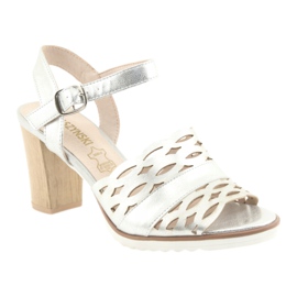 M.Daszyński Sandały srebrne słupek Daszyński 1846 szare 1