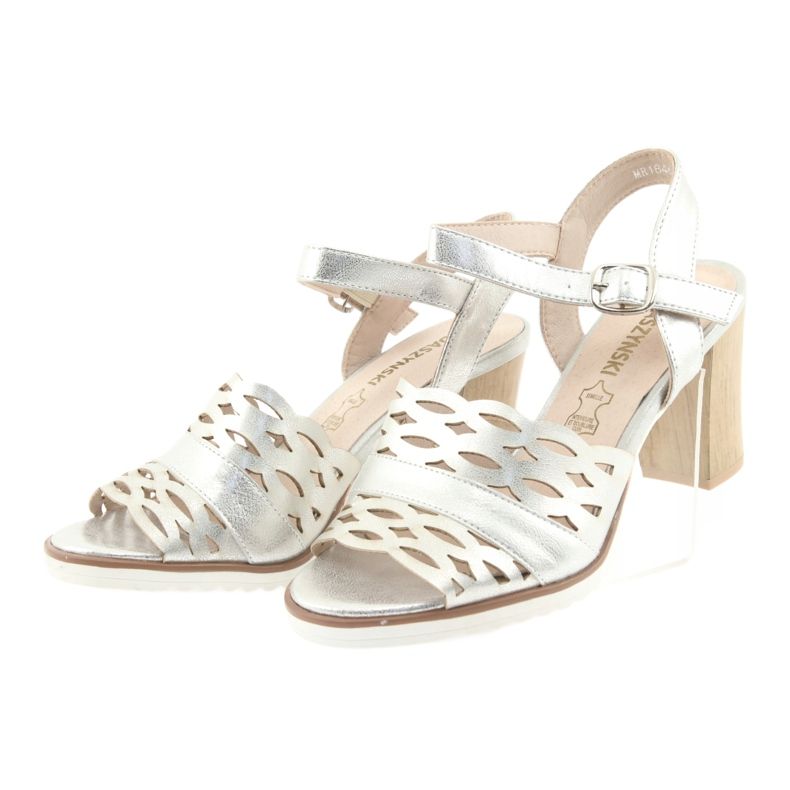 M.Daszyński Sandały srebrne słupek Daszyński 1846 szare 3