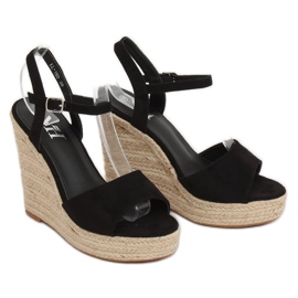 Espadryle na koturnie czarne LL-190 Black 1