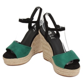 Espadryle na koturnie zielone LL-190 Green 1