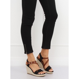 Sandałki na koturnie czarne BL-360 Black 2