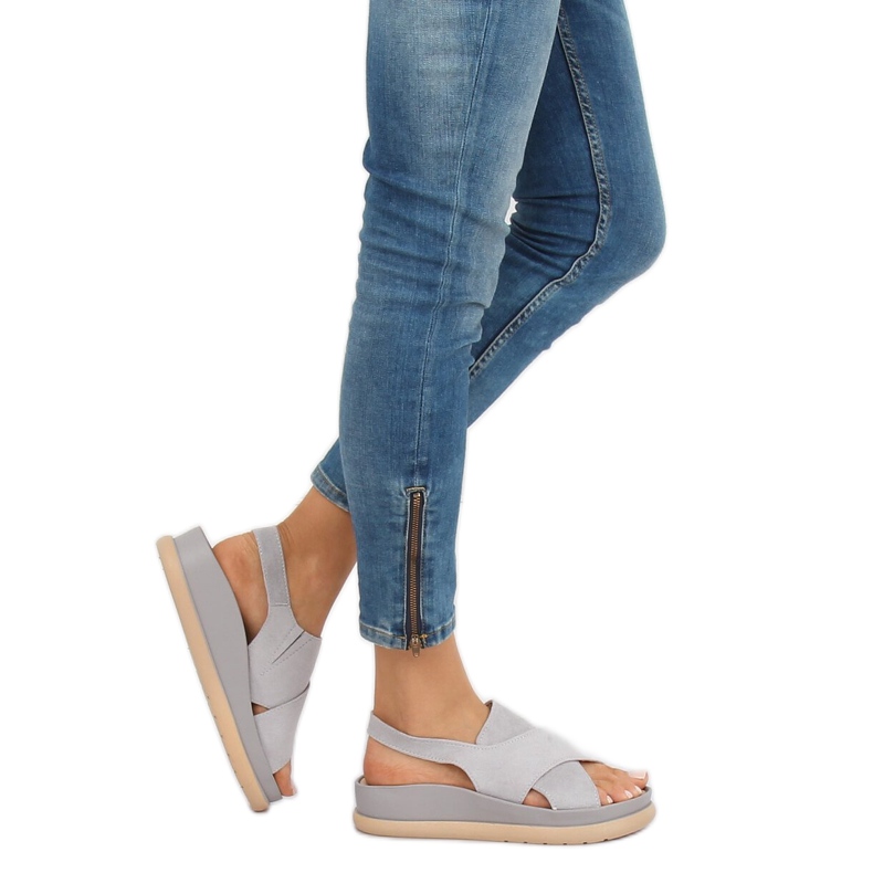 Sandały damskie szare G-202 Grey 1