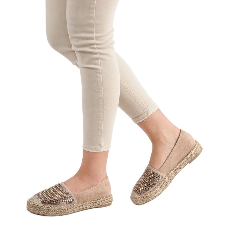Espadryle Z Cyrkoniami Vices brązowe 1
