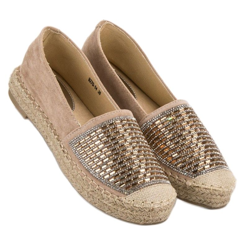 Espadryle Z Cyrkoniami Vices brązowe 2