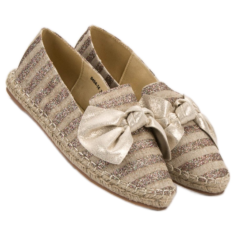 Espadryle Z Brokatem VICES brązowe 1