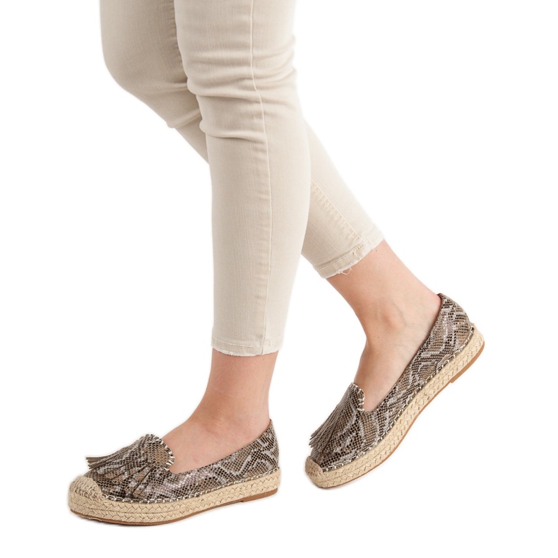 Espadryle Snake Print VICES brązowe wielokolorowe 1