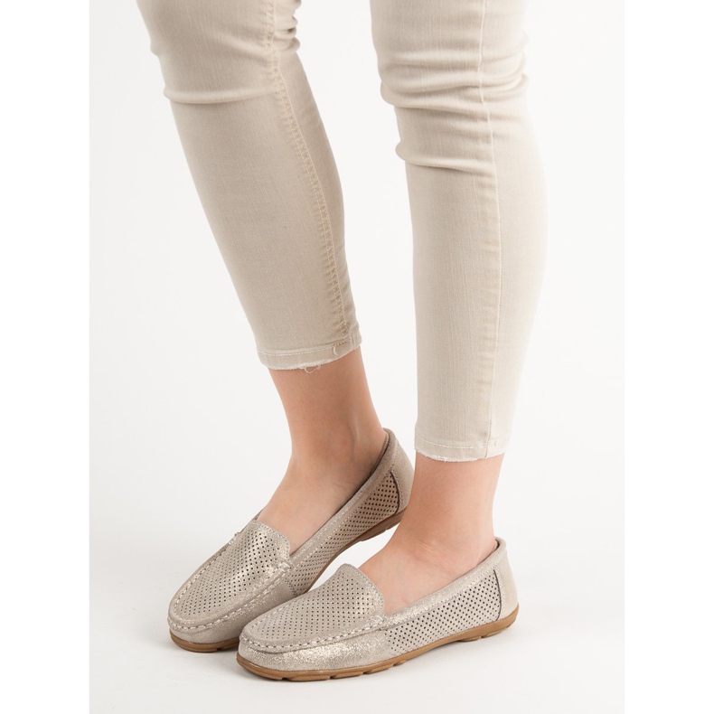 Skórzane Mokasyny VINCEZA żółte 2