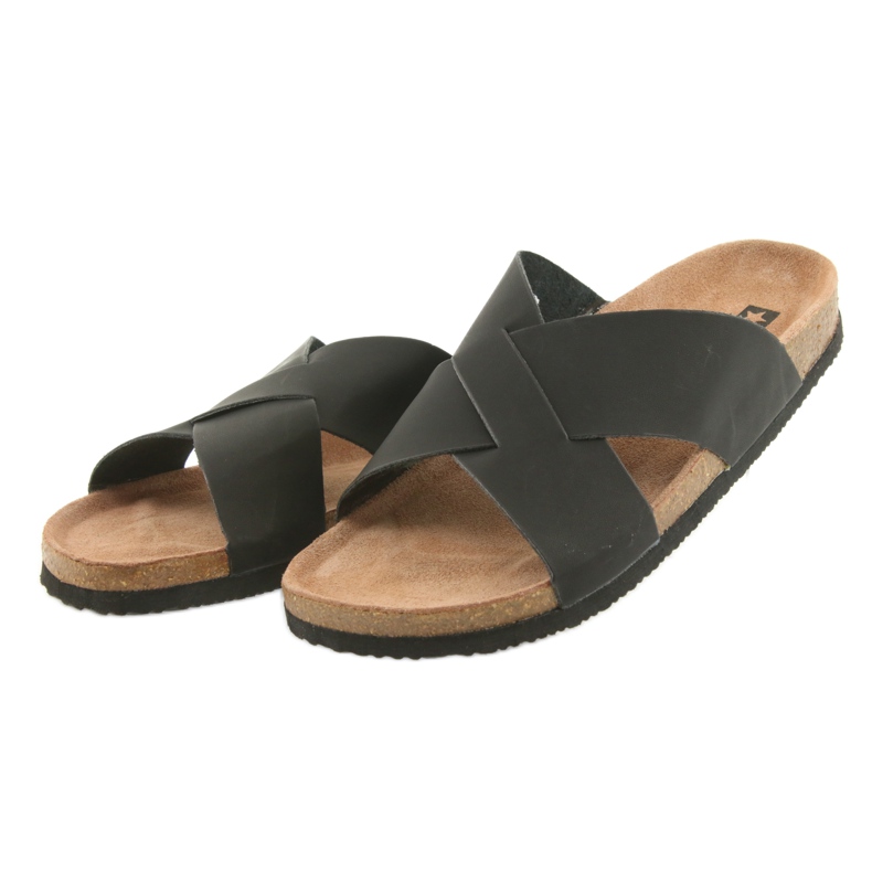 Klapki męskie profilowane Big Star 174603 czarne 3