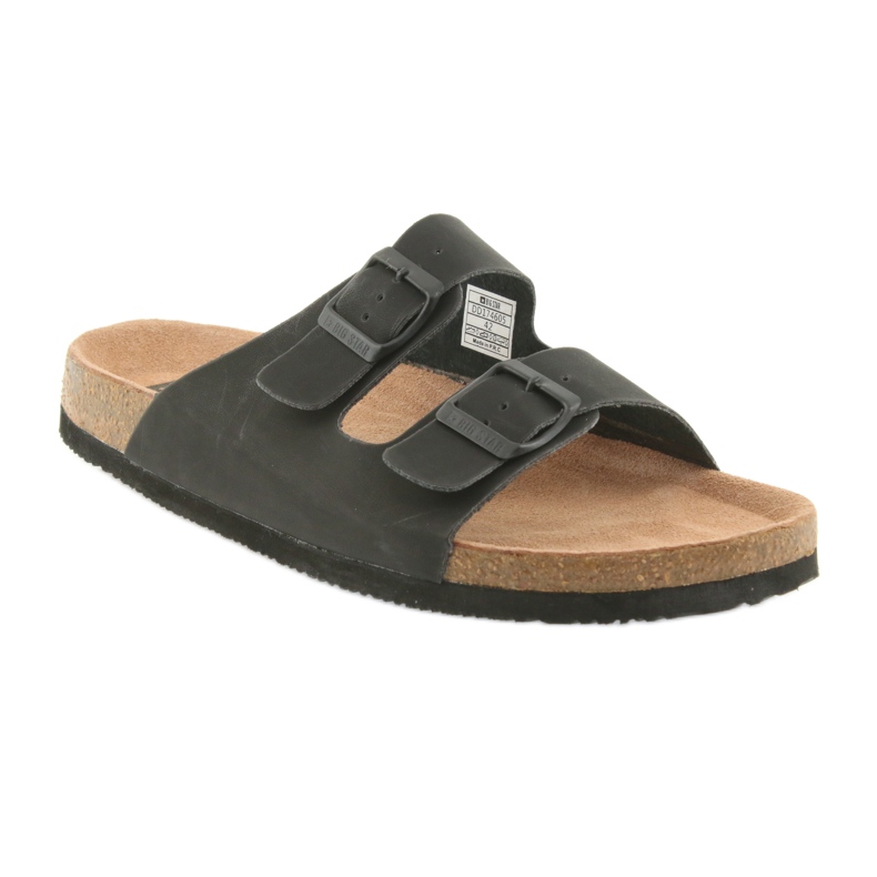 Klapki męskie profilowane Big Star 174605 czarne 1