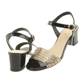 Espinto Sandały na słupku black/gold czarne żółte 4