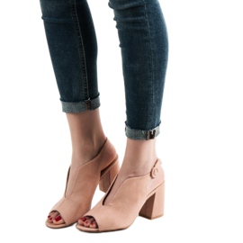 Milaya Zabudowane Sandały różowe 1