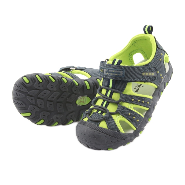 Sandałki chłopięce rzep American Club DR11 zielone granatowe 5