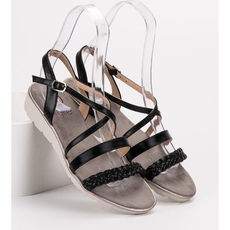 Kylie Czarne Sandały Na Platformie 1