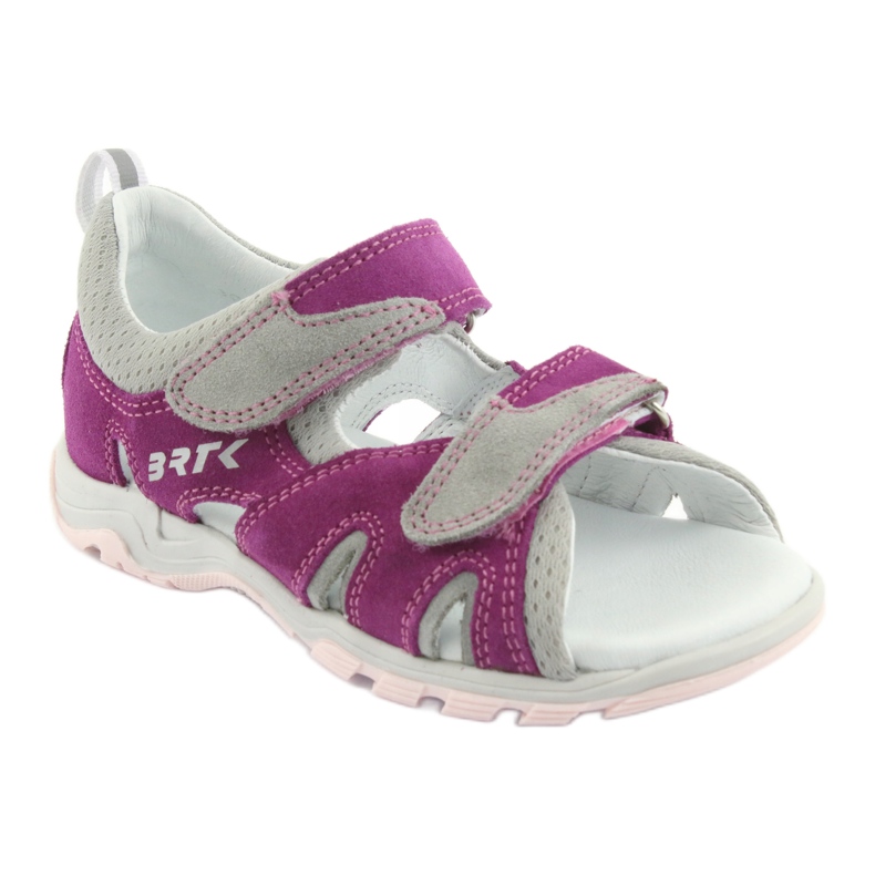 Sandałki Na Rzepy Bartek 16187 różowe/szare 1