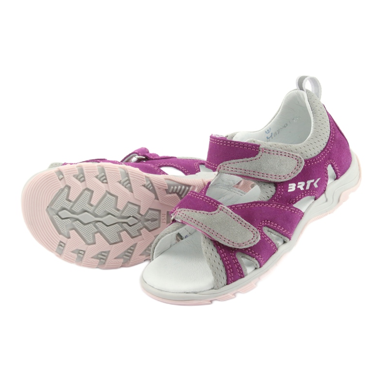 Sandałki Na Rzepy Bartek 16187 różowe/szare 5