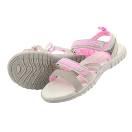 Sandałki dziewczęce sportowe American Club HL14 grey/pink szare szare 4