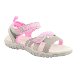 Sandałki dziewczęce sportowe American Club HL14 grey/pink szare szare 1