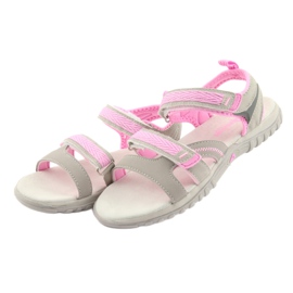 Sandałki dziewczęce sportowe American Club HL14 grey/pink szare szare 3