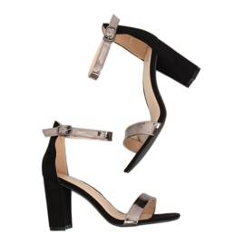 Sandałki na słupku czarne GF-WL-35 Black 1