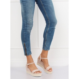 Sandałki na koturnie espadryle beżowe LY9109 Beige beżowy 2
