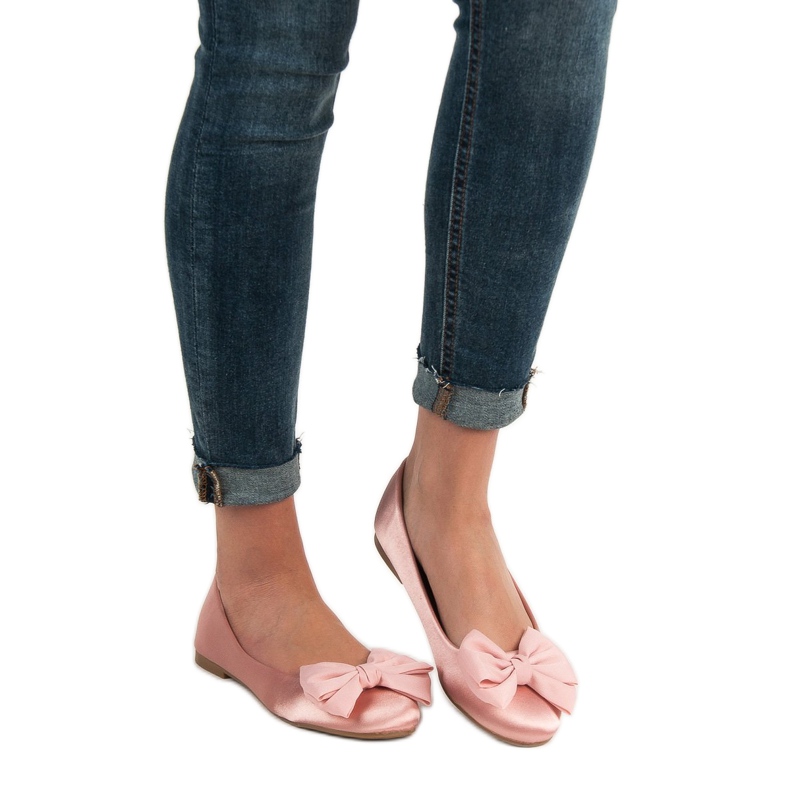 BELLAMILA Satynowe Baleriny różowe 1