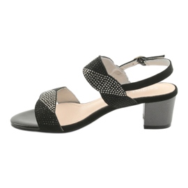 Sergio Leone Sandały na słupku SK795 czarne z cyrkoniami 2