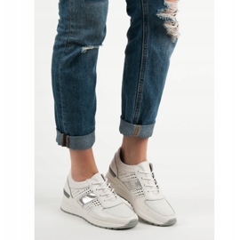 Filippo Skórzane Sneakersy Na Koturnie białe 2