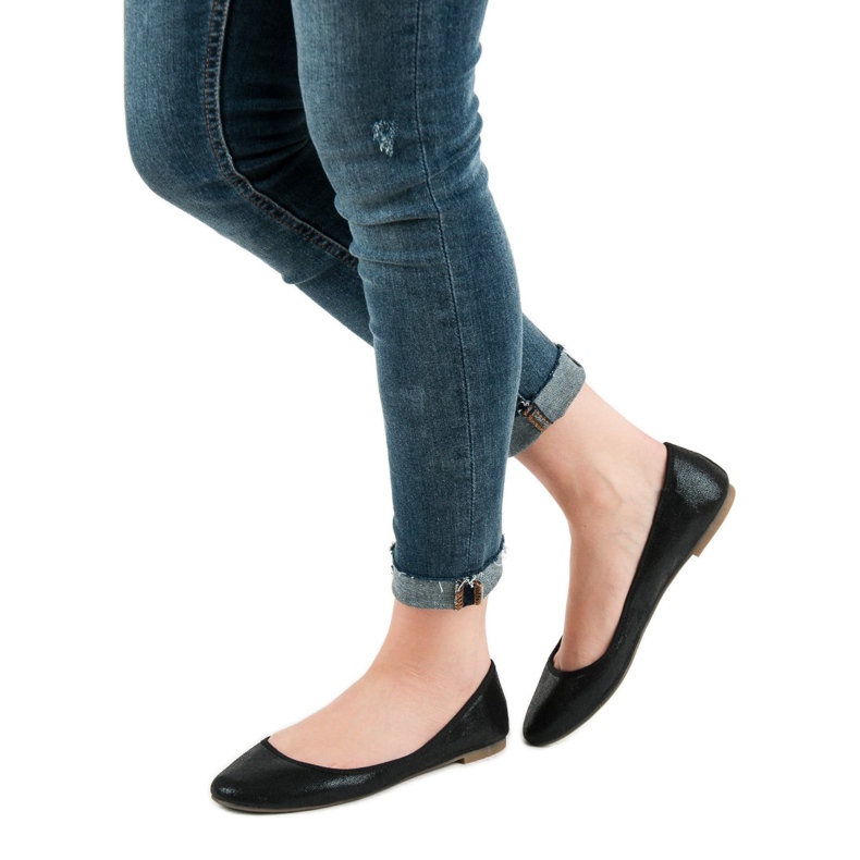 SHELOVET Czarne Baleriny 2